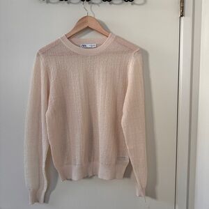 Zara Soft Cream Women's Crew Neck Sweater